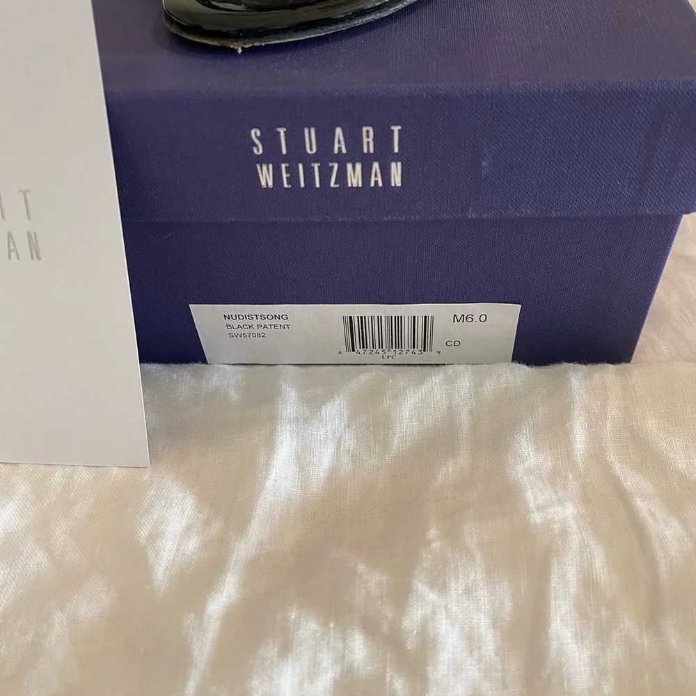 Stuart Weitzman Nudistsong 3 7/8” Heel, Black Patent, Sz 6 - Picture 7 of 11
